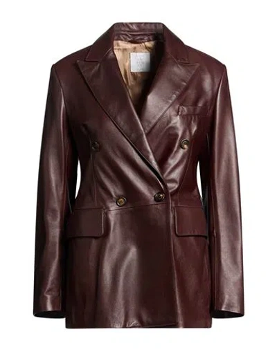 Eleventy Woman Jacket Chocolate Brown Size 2 Sheepskin