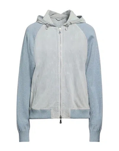 Eleventy Woman Jacket Grey Size 2 Sheepskin In Blue
