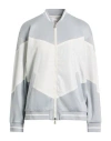 Eleventy Woman Jacket Grey Size S Cotton, Polyamide In Gray