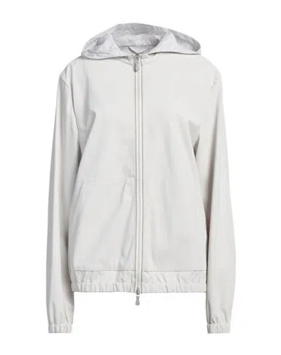 Eleventy Woman Jacket Light Grey Size 18 Polyurethane, Cotton In Gray