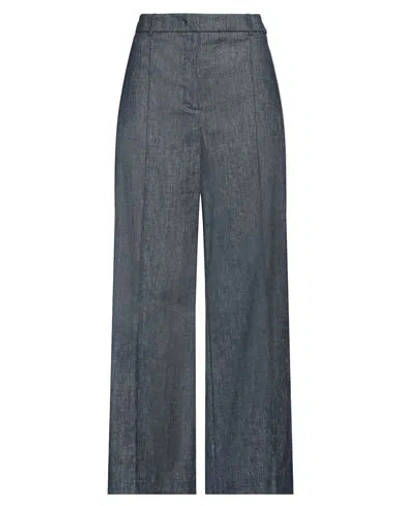 Eleventy Woman Jeans Blue Size 2 Linen, Cotton, Elastane In Gray