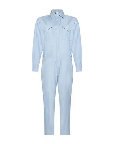 Eleventy Woman Jumpsuit Sky Blue Size 2 Wool, Viscose, Elastane