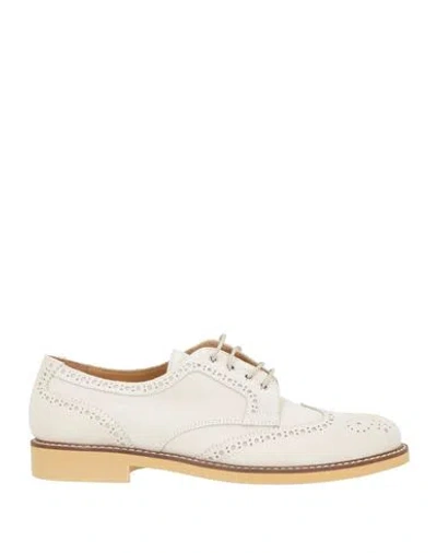 Eleventy Woman Lace-up Shoes Off White Size 6 Leather