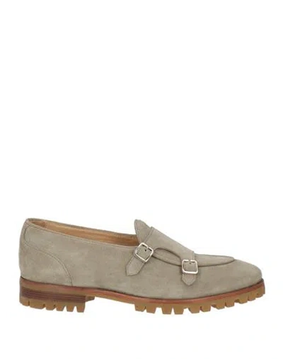 Eleventy Woman Loafers Sage Green Size 9 Leather In Gray