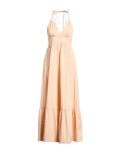 Eleventy Woman Maxi Dress Apricot Size 2 Cotton, Elastane In Pink