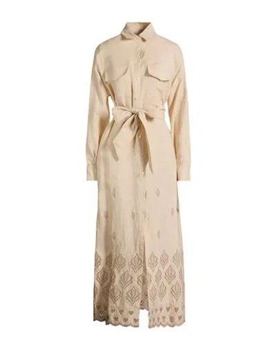 Eleventy Woman Maxi Dress Beige Size 2 Cotton In Brown