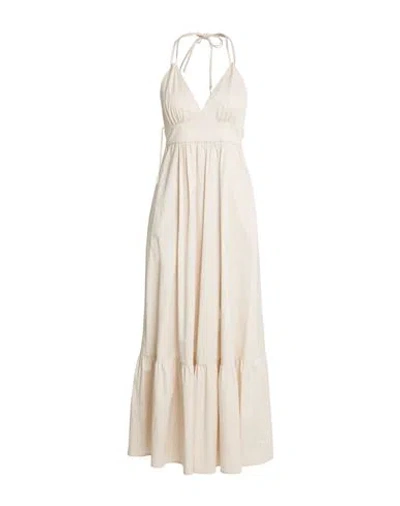 Eleventy Woman Maxi Dress Beige Size 2 Cotton, Elastane In White