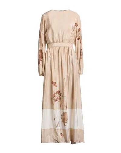 Eleventy Woman Maxi Dress Beige Size 2 Silk In Sand