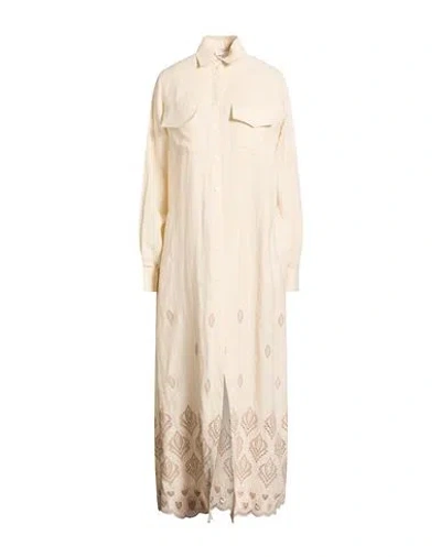 Eleventy Woman Maxi Dress Beige Size 4 Linen, Cotton In Neutral