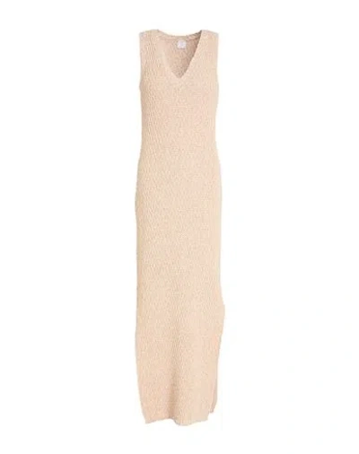 Eleventy Woman Maxi Dress Beige Size S Cotton, Polyamide In Neutral