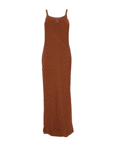 Eleventy Woman Maxi Dress Brown Size S Cotton