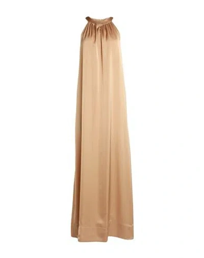 Eleventy Woman Maxi Dress Camel Size 0 Triacetate, Cupro In Neutral