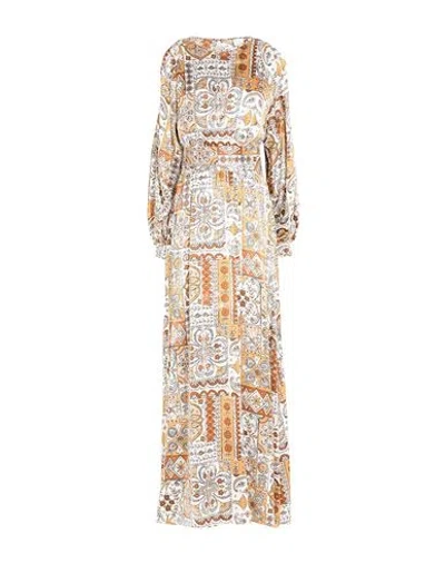 Eleventy Woman Maxi Dress Camel Size 2 Silk In Brown