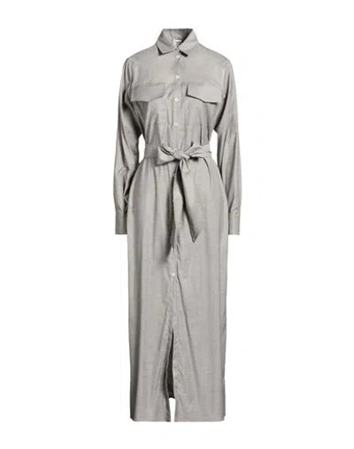 Eleventy Woman Maxi Dress Grey Size 2 Wool, Viscose, Elastane In Gray