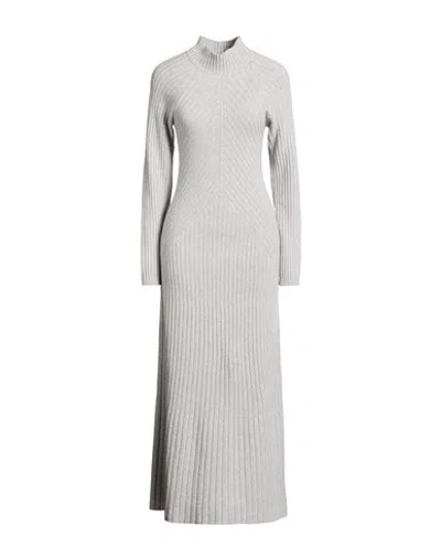 Eleventy Woman Maxi Dress Light Grey Size S Wool, Viscose, Cashmere In Animal Print