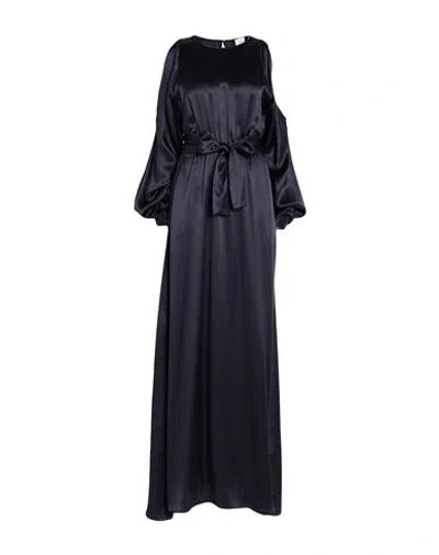 Eleventy Woman Maxi Dress Midnight Blue Size 2 Silk In Multi