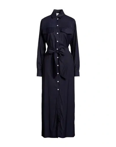 Eleventy Woman Maxi Dress Midnight Blue Size 2 Wool, Viscose, Elastane In Black