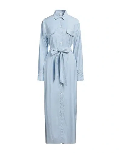 Eleventy Woman Maxi Dress Sky Blue Size 12 Wool, Viscose, Elastane