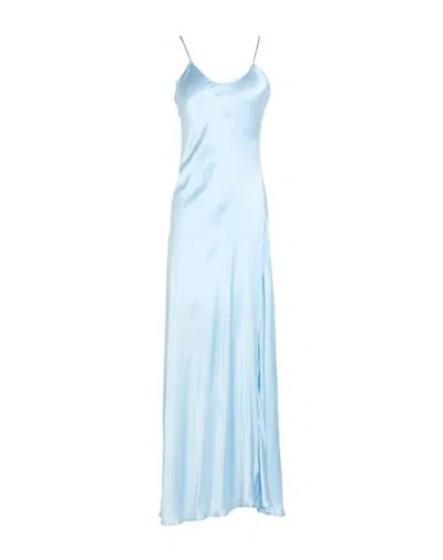 Eleventy Woman Maxi Dress Sky Blue Size 2 Silk