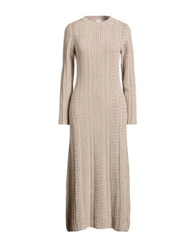 Eleventy Woman Maxi Dress Taupe Size M Wool, Viscose, Cashmere In Brown