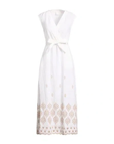 Eleventy Woman Maxi Dress White Size 0 Wool, Viscose, Elastane