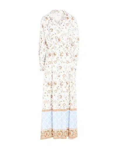 Eleventy Woman Maxi Dress White Size 2 Linen In Multi