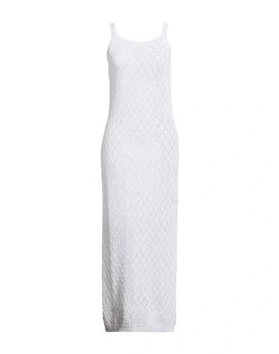 Eleventy Woman Maxi Dress White Size S Cotton In Multi