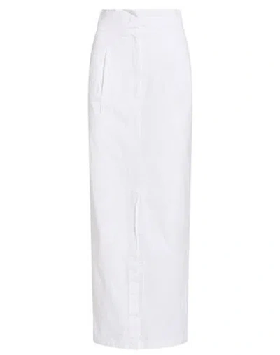 Eleventy Woman Maxi Skirt White Size 2 Cotton, Lyocell, Elastane