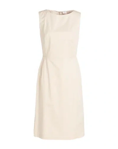 Eleventy Woman Midi Dress Beige Size 2 Cotton, Elastane In Neutral