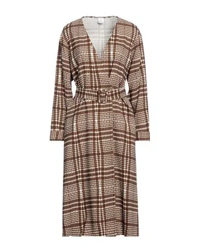 Eleventy Woman Midi Dress Brown Size 2 Viscose, Elastane