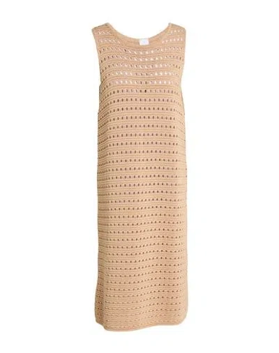 Eleventy Woman Midi Dress Camel Size S Cotton In Beige