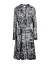 Eleventy Woman Midi Dress Grey Size 2 Viscose, Silk, Elastane In Multi