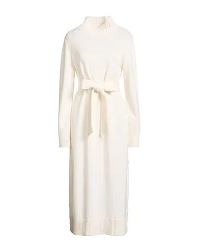 Eleventy Woman Midi Dress Ivory Size L Cashmere In White