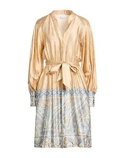 Eleventy Woman Midi Dress Sand Size 2 Viscose, Elastane In Gold
