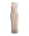Eleventy Woman Midi Dress Sand Size M Wool, Cashmere, Polyamide