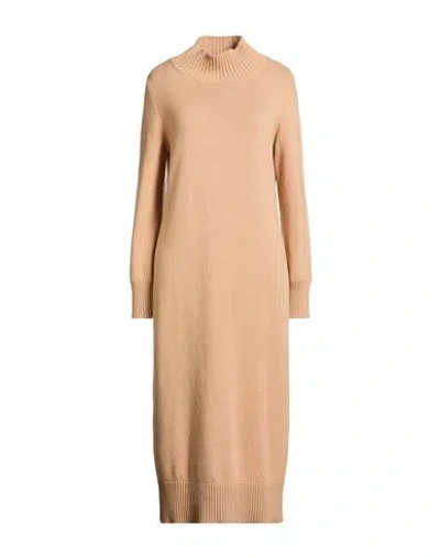 Eleventy Woman Midi Dress Sand Size S Cashmere In Neutral