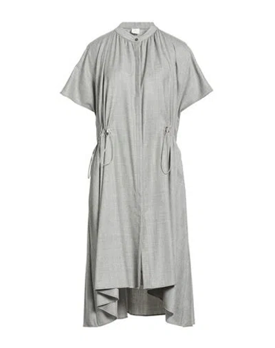 Eleventy Woman Midi Dress Silver Size 4 Wool, Metallic Fiber, Polyamide