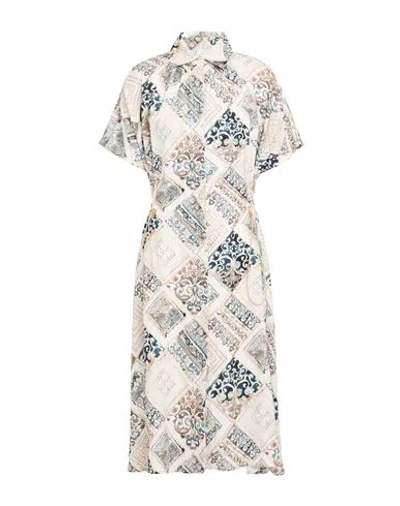 Eleventy Woman Midi Dress White Size 14 Linen