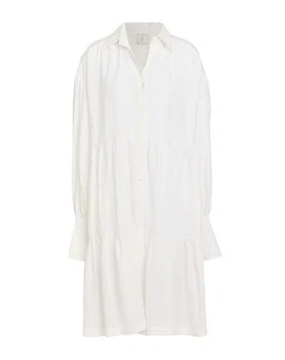 Eleventy Woman Midi Dress White Size 4 Linen