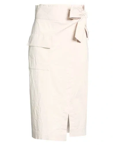 Eleventy Woman Midi Skirt Beige Size 2 Cotton, Lyocell, Elastane