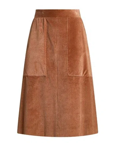 Eleventy Woman Midi Skirt Brown Size 2 Viscose, Cotton, Elastane
