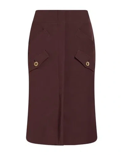 Eleventy Woman Midi Skirt Burgundy Size 2 Polyester, Viscose, Elastane In Red