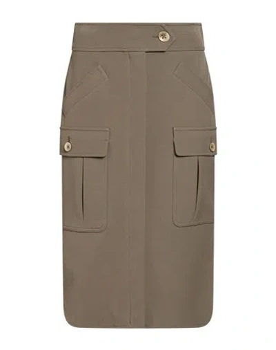 Eleventy Woman Midi Skirt Military Green Size 2 Polyester, Viscose, Elastane