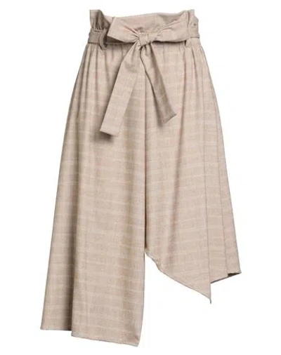 Eleventy Woman Midi Skirt Sand Size 2 Wool, Cashmere, Elastane, Polyamide, Polyester