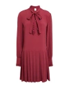 Eleventy Woman Mini Dress Brick Size 2 Acetate, Silk In Red