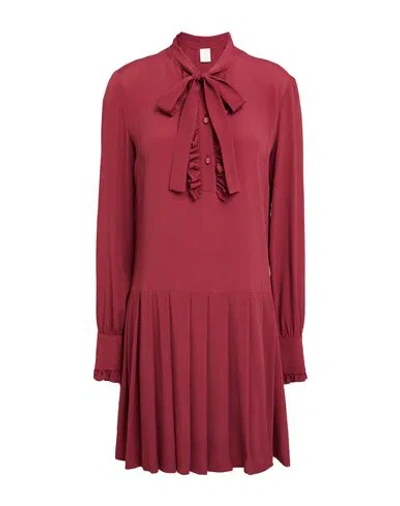 Eleventy Woman Mini Dress Brick Size 2 Acetate, Silk In Red