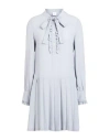 Eleventy Woman Mini Dress Light Grey Size 2 Acetate, Silk In Blue