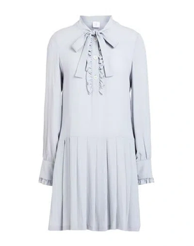 Eleventy Woman Mini Dress Light Grey Size 2 Acetate, Silk In Blue