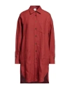 Eleventy Woman Mini Dress Rust Size 2 Linen In Red