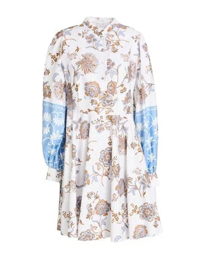 Eleventy Woman Mini Dress White Size 2 Cotton In Multi